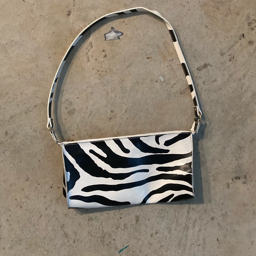 Asos pleather zebra shoulder bag pouchette